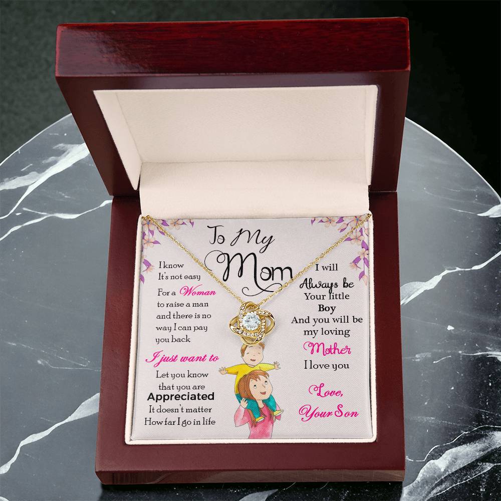 To My Mom, Will Always Be Your Little Boy - Infinite Love Necklace