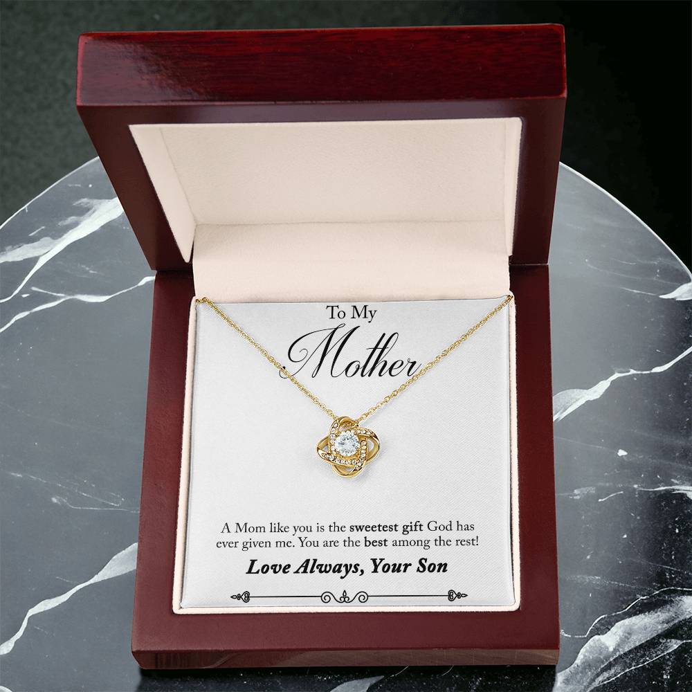 To My Mother, Sweetest Gift - Infinite Love Necklace