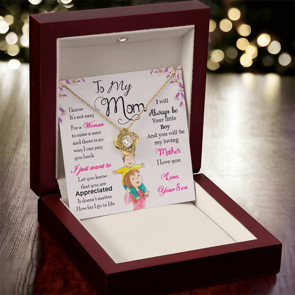 To My Mom, Will Always Be Your Little Boy - Infinite Love Necklace