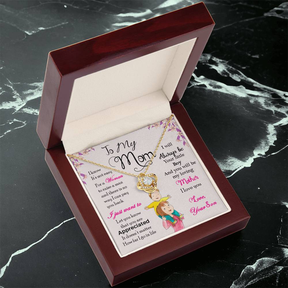 To My Mom, Will Always Be Your Little Boy - Infinite Love Necklace