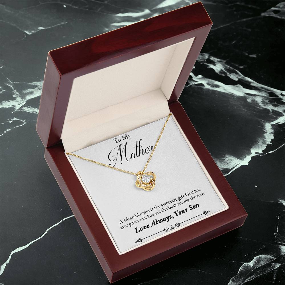 To My Mother, Sweetest Gift - Infinite Love Necklace