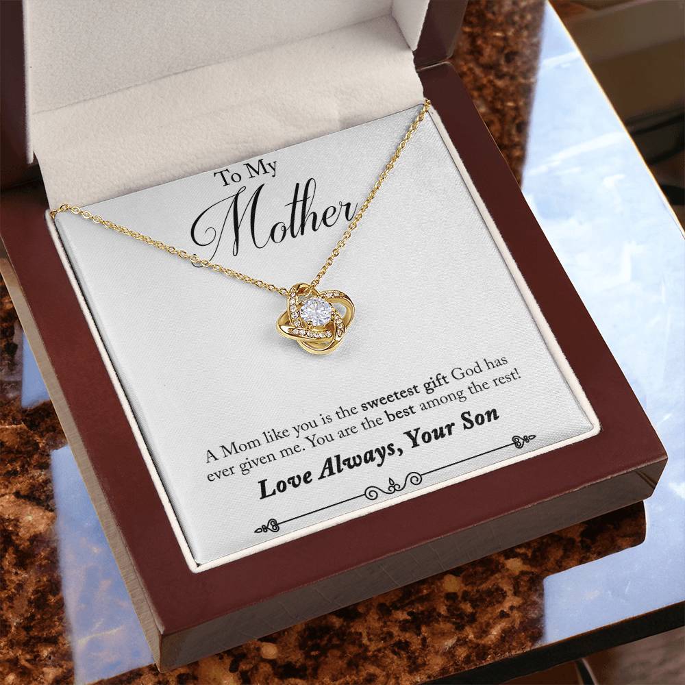 To My Mother, Sweetest Gift - Infinite Love Necklace