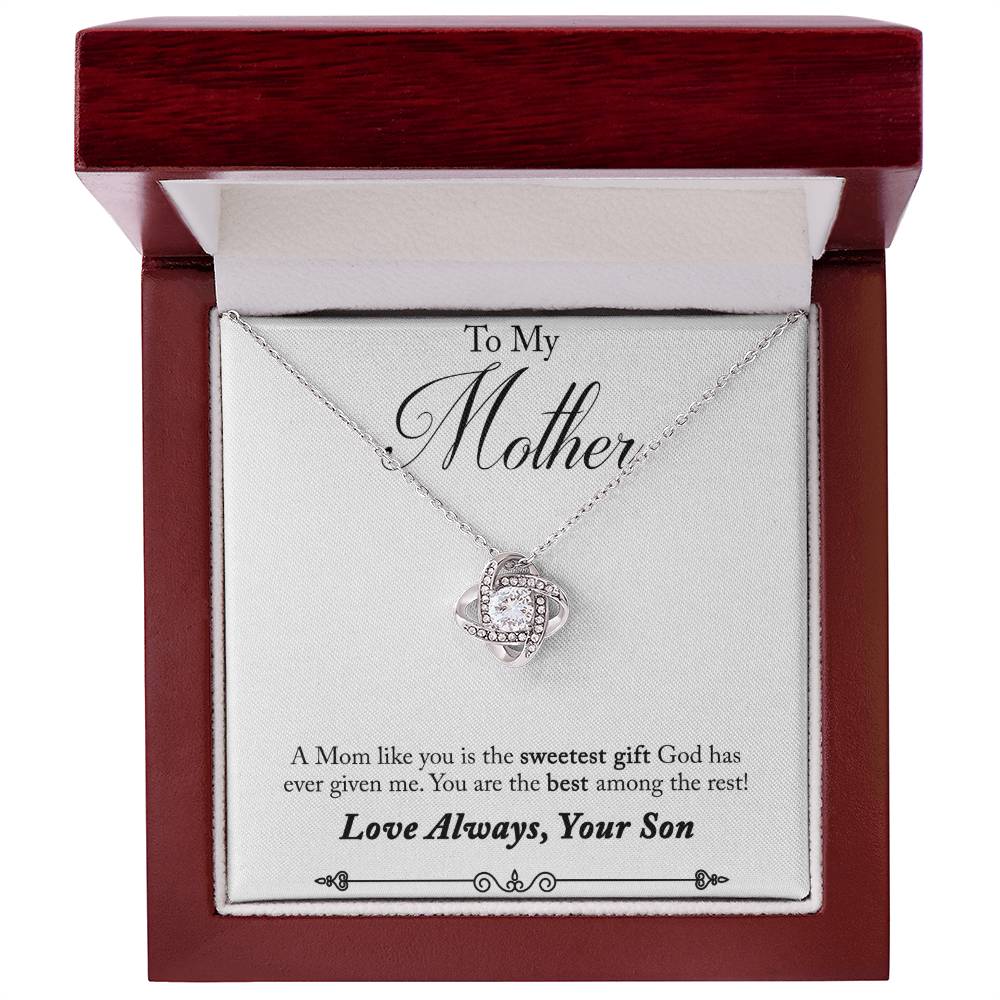 To My Mother, Sweetest Gift - Infinite Love Necklace