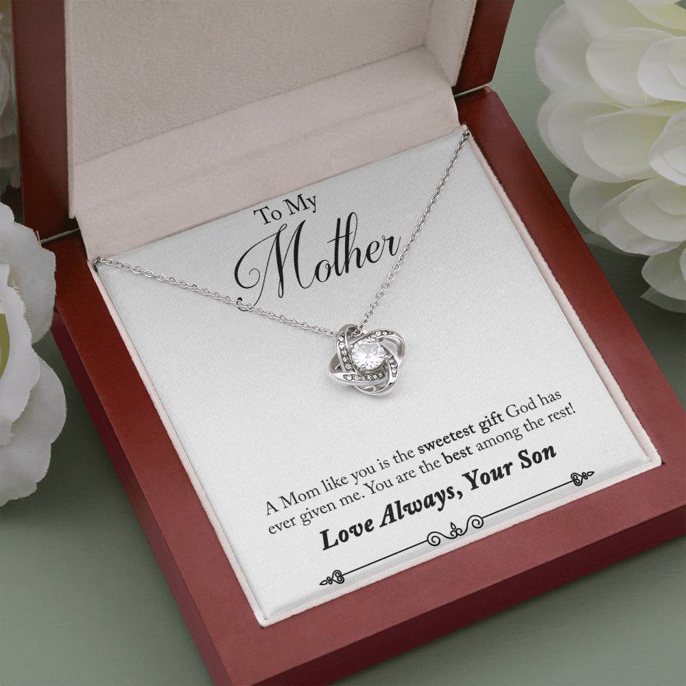 To My Mother, Sweetest Gift - Infinite Love Necklace