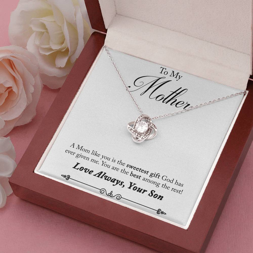 To My Mother, Sweetest Gift - Infinite Love Necklace