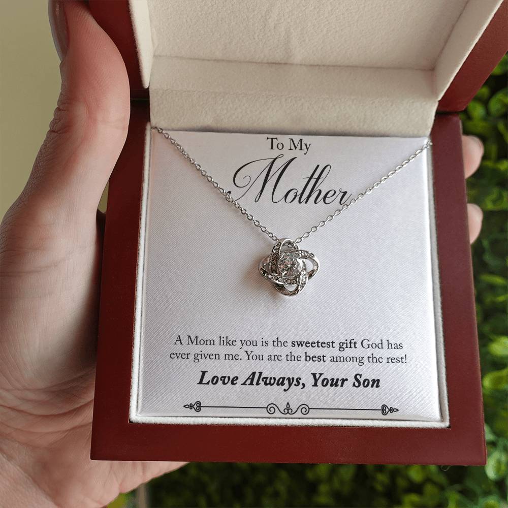 To My Mother, Sweetest Gift - Infinite Love Necklace