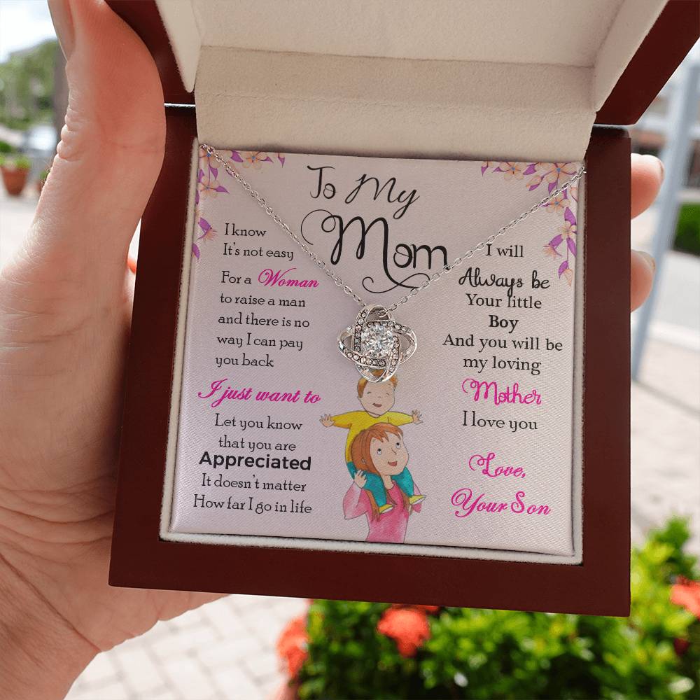 To My Mom, Will Always Be Your Little Boy - Infinite Love Necklace