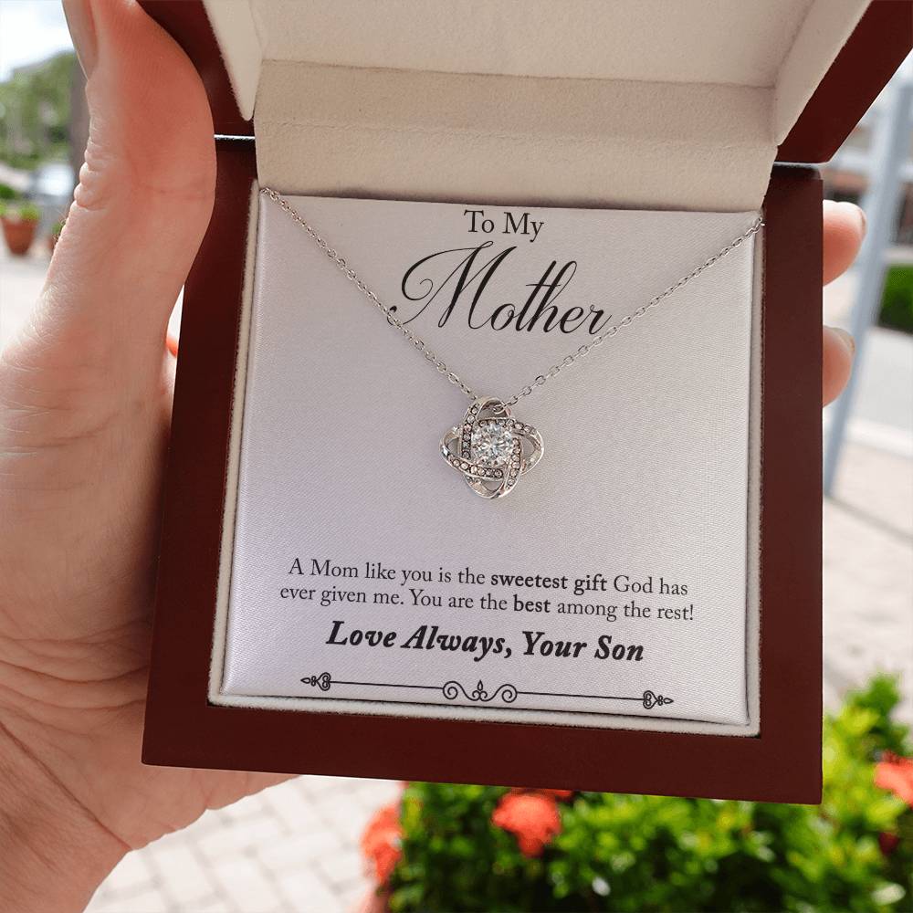 To My Mother, Sweetest Gift - Infinite Love Necklace