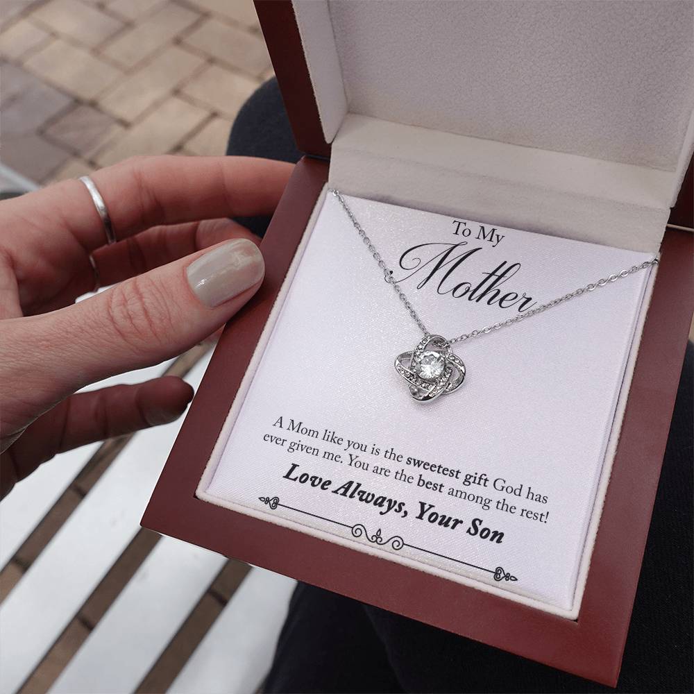 To My Mother, Sweetest Gift - Infinite Love Necklace