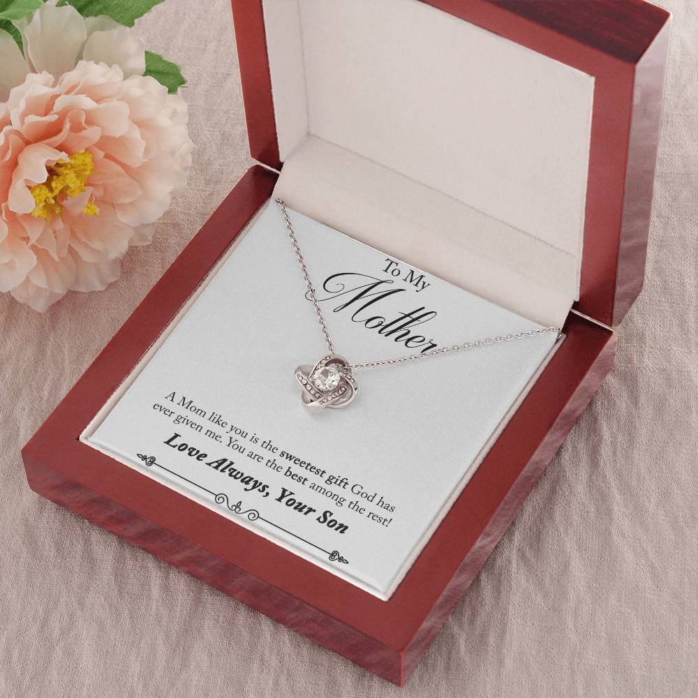 To My Mother, Sweetest Gift - Infinite Love Necklace