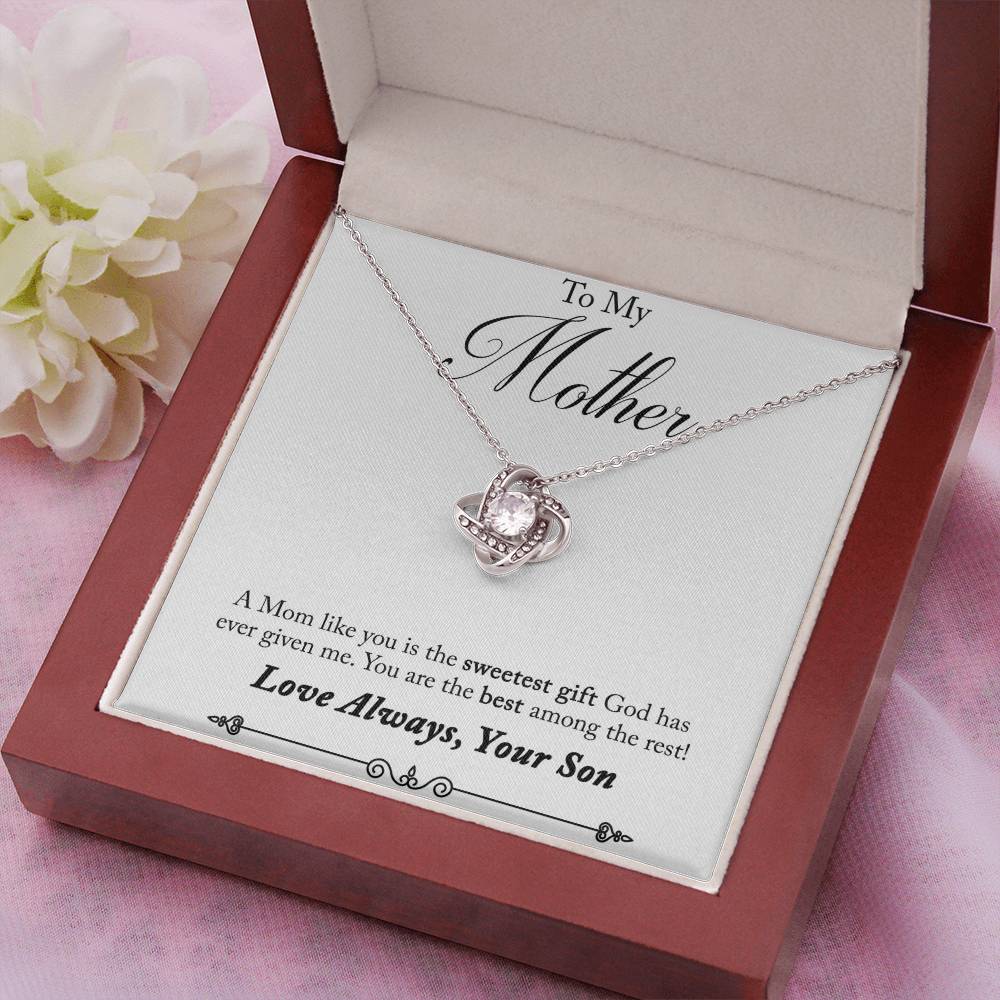 To My Mother, Sweetest Gift - Infinite Love Necklace