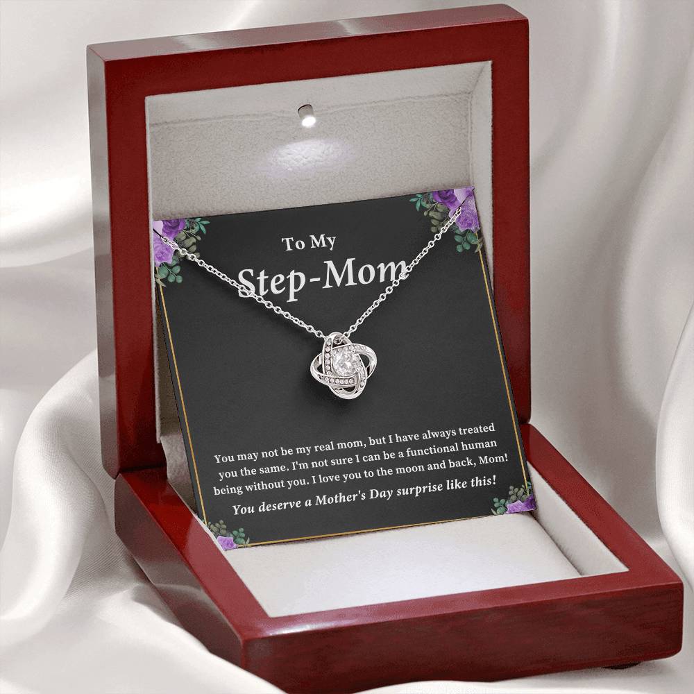 To my Step-mom, Love you to the moon - Infinite Love Necklace