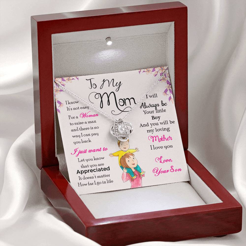 To My Mom, Will Always Be Your Little Boy - Infinite Love Necklace