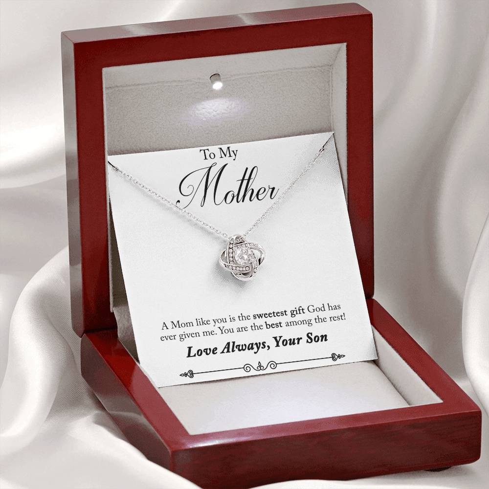 To My Mother, Sweetest Gift - Infinite Love Necklace