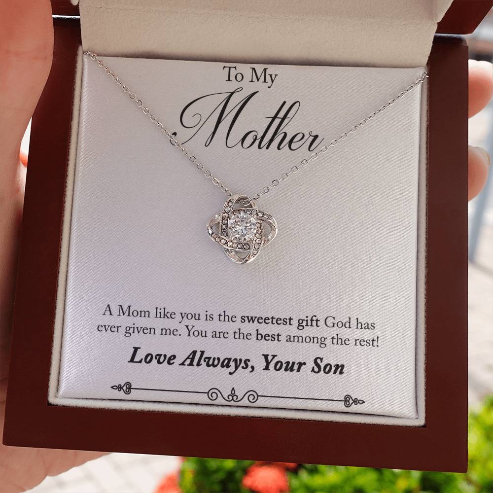 To My Mother, Sweetest Gift - Infinite Love Necklace