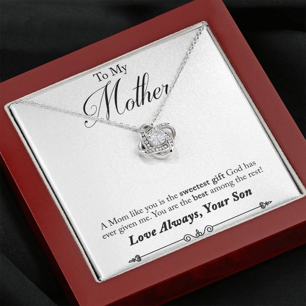 To My Mother, Sweetest Gift - Infinite Love Necklace