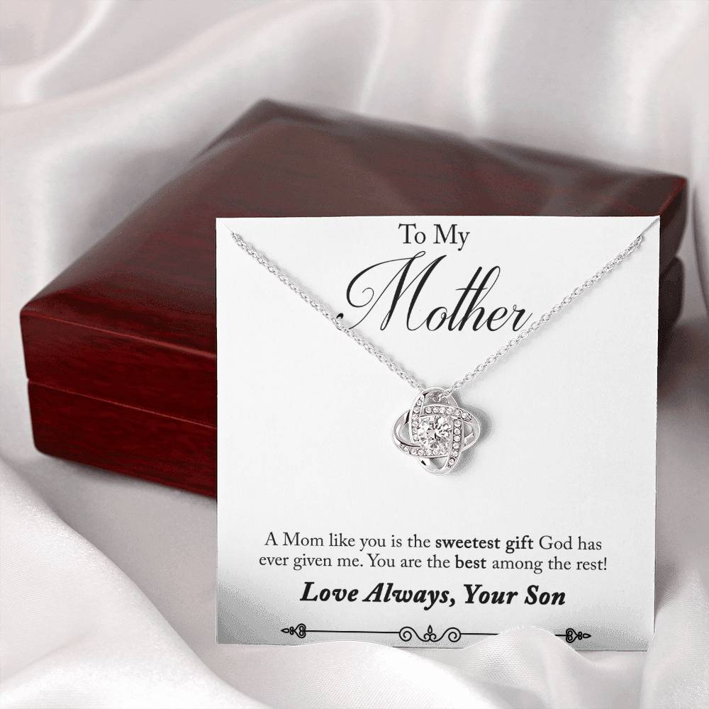 To My Mother, Sweetest Gift - Infinite Love Necklace