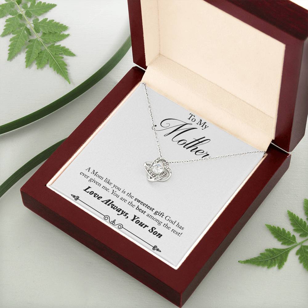 To My Mother, Sweetest Gift - Infinite Love Necklace