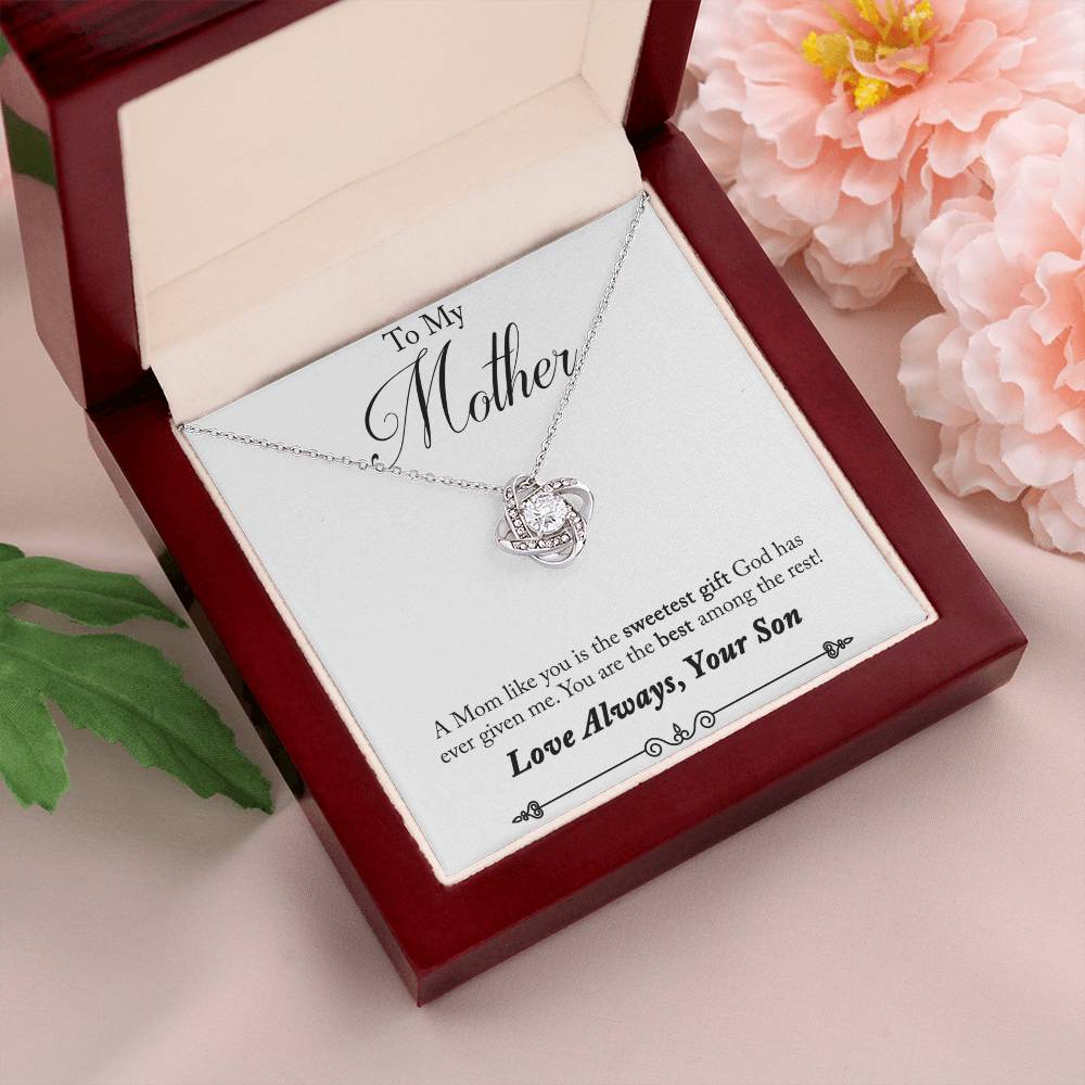 To My Mother, Sweetest Gift - Infinite Love Necklace