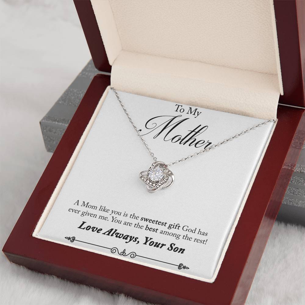 To My Mother, Sweetest Gift - Infinite Love Necklace