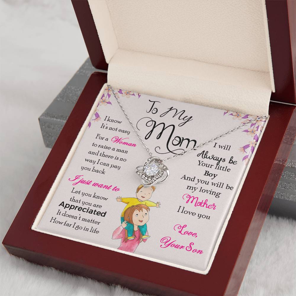 To My Mom, Will Always Be Your Little Boy - Infinite Love Necklace