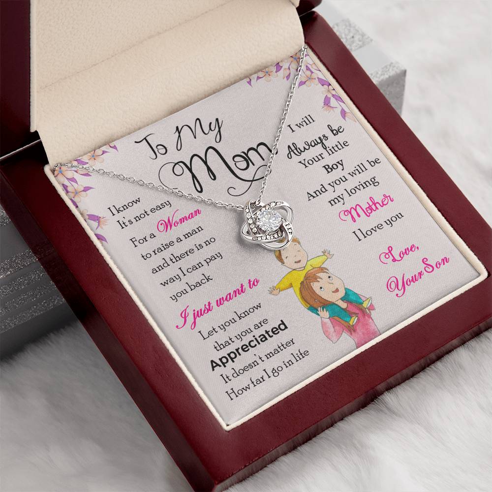 To My Mom, Will Always Be Your Little Boy - Infinite Love Necklace