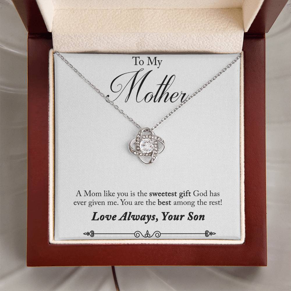 To My Mother, Sweetest Gift - Infinite Love Necklace