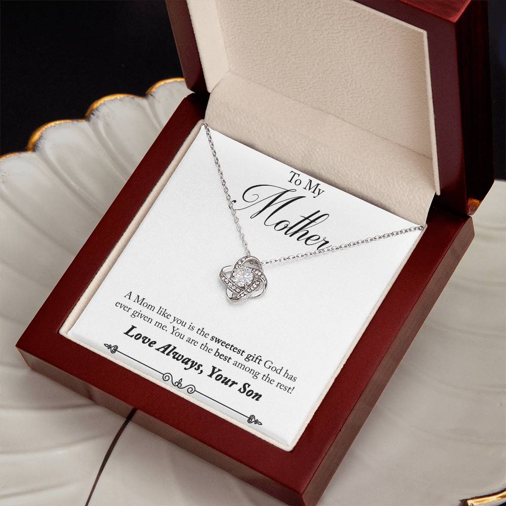 To My Mother, Sweetest Gift - Infinite Love Necklace