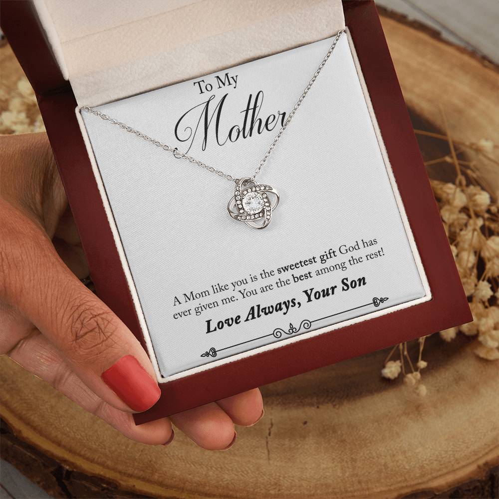 To My Mother, Sweetest Gift - Infinite Love Necklace