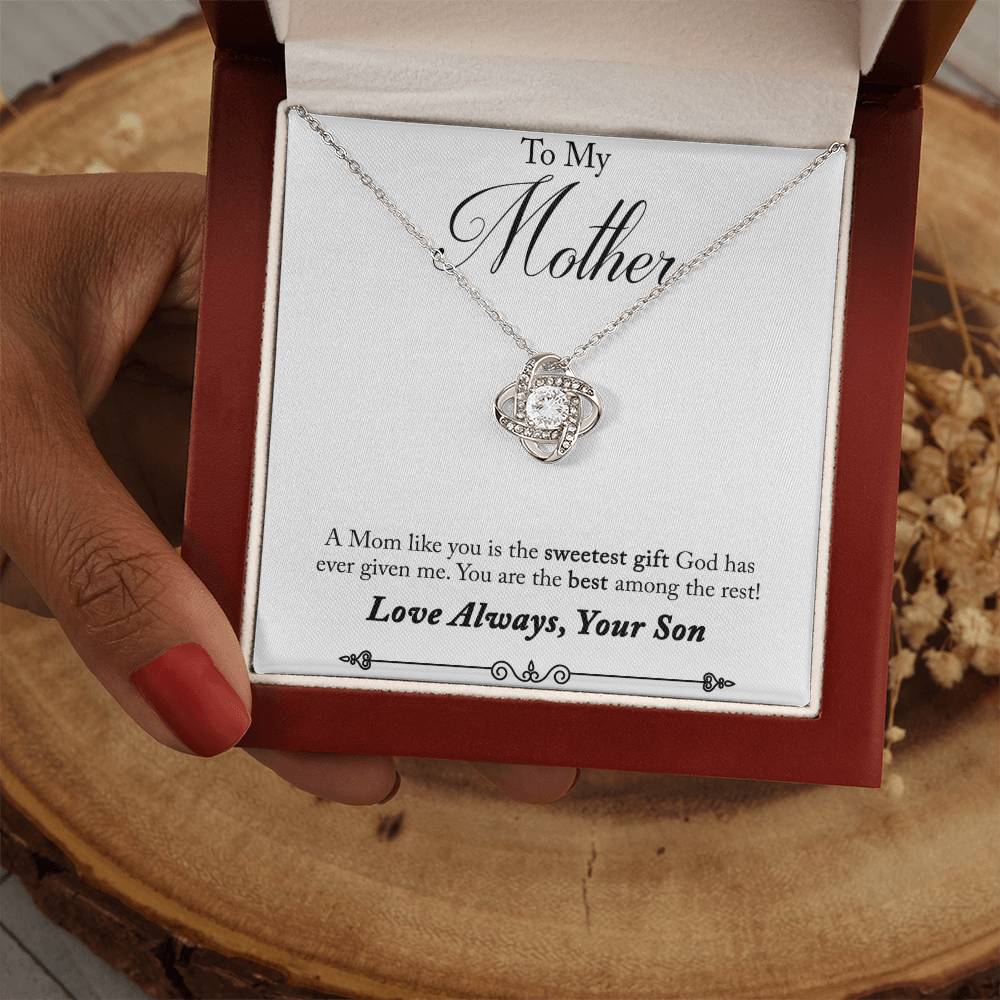 To My Mother, Sweetest Gift - Infinite Love Necklace