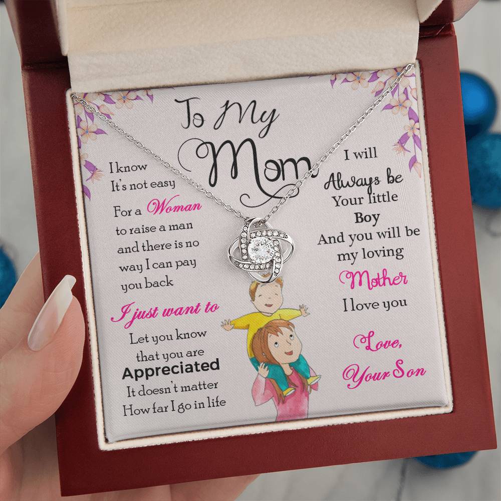 To My Mom, Will Always Be Your Little Boy - Infinite Love Necklace