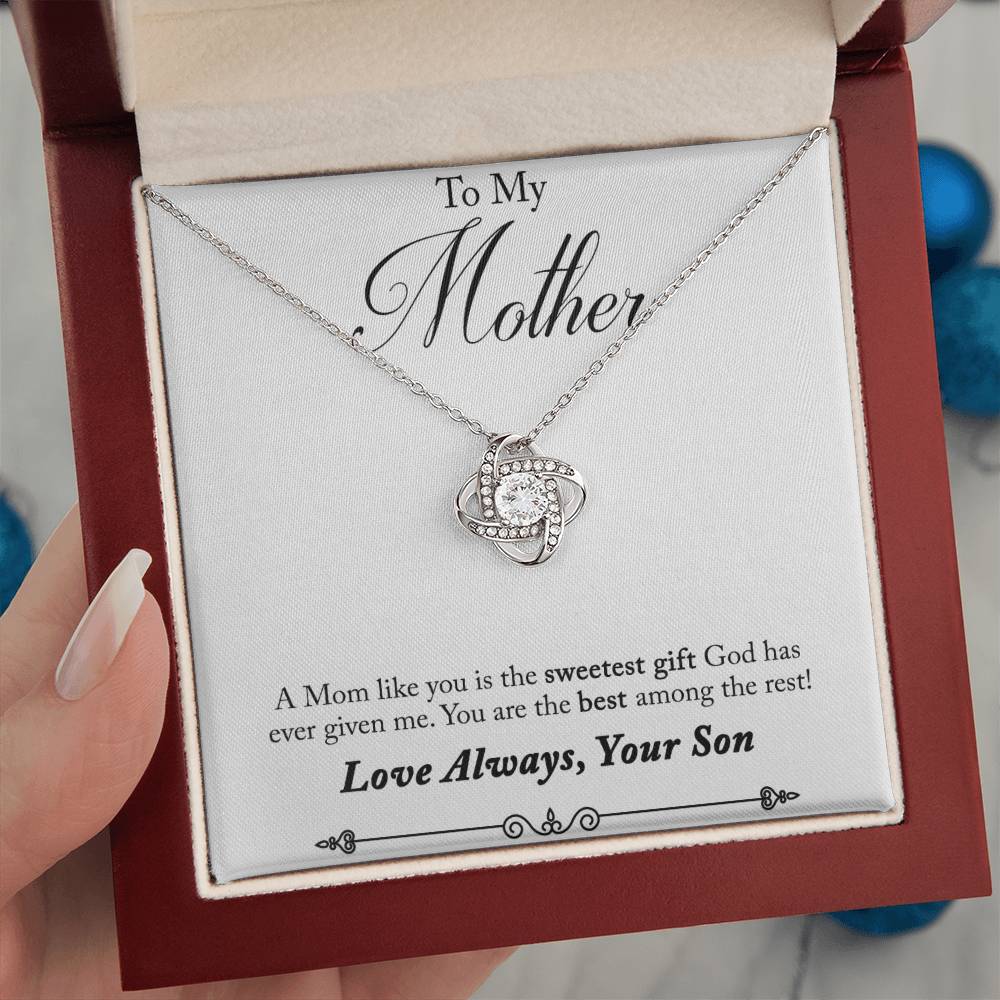 To My Mother, Sweetest Gift - Infinite Love Necklace