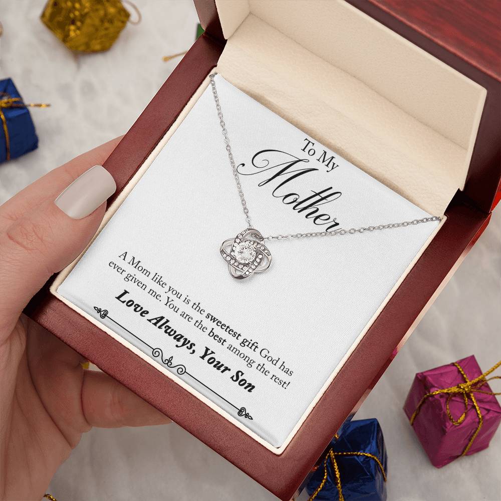 To My Mother, Sweetest Gift - Infinite Love Necklace