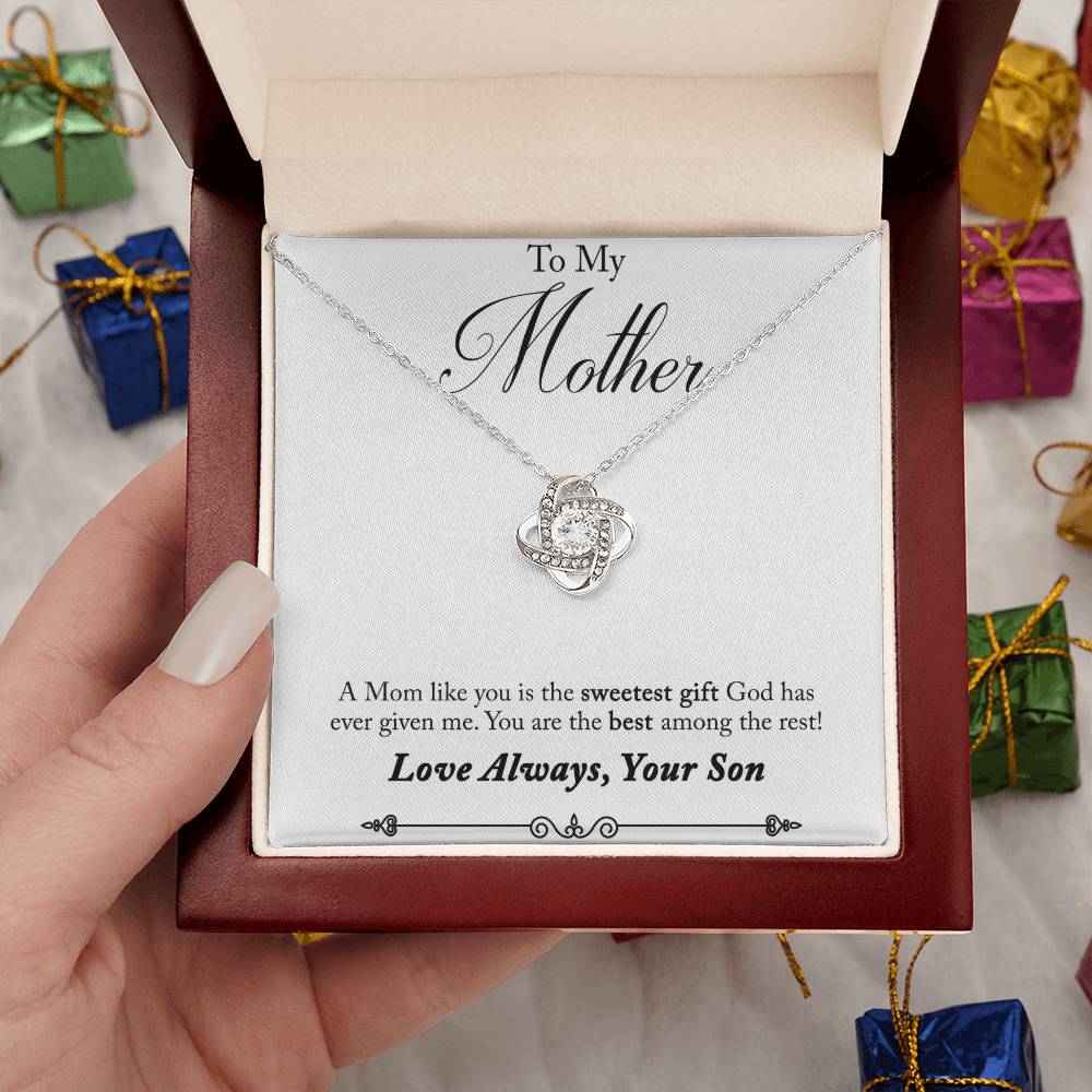 To My Mother, Sweetest Gift - Infinite Love Necklace