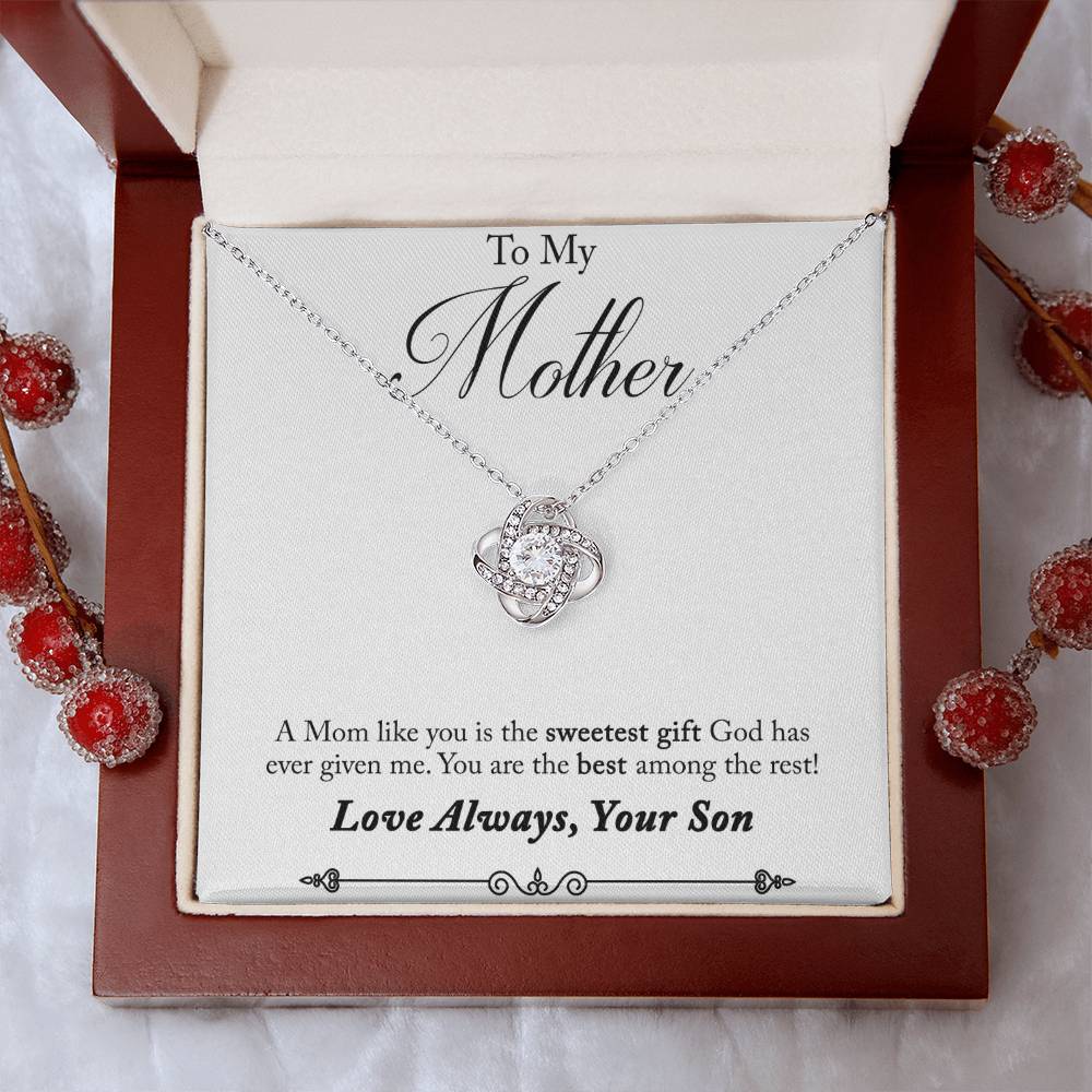 To My Mother, Sweetest Gift - Infinite Love Necklace