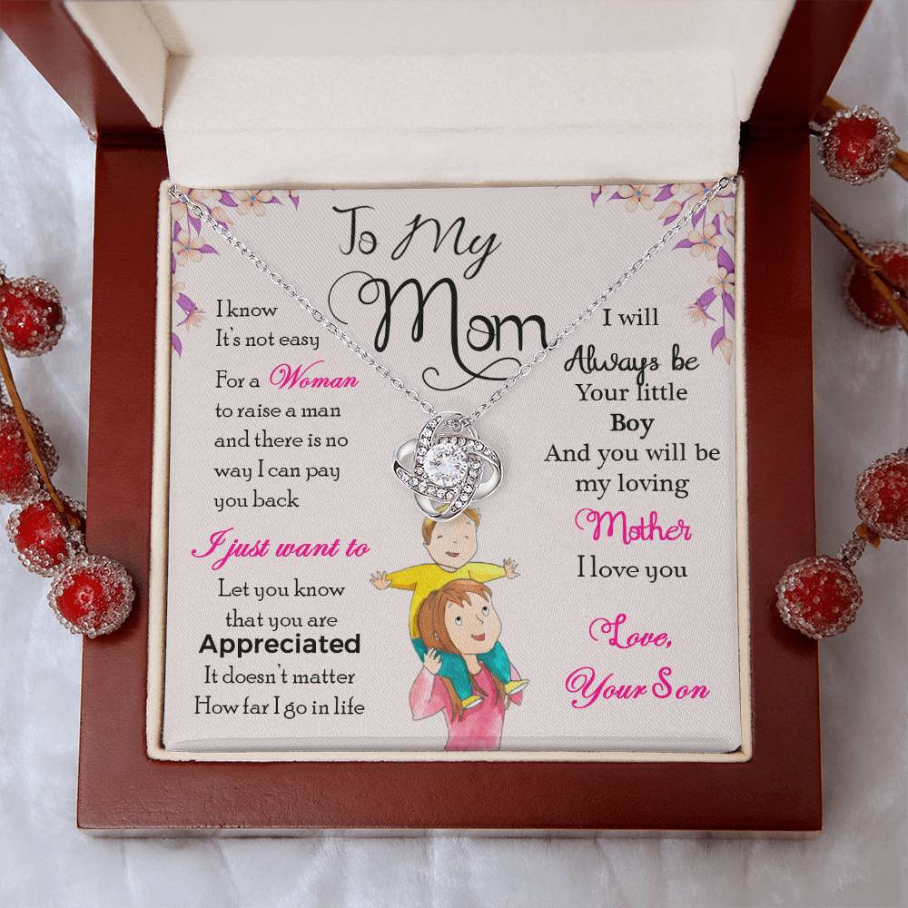 To My Mom, Will Always Be Your Little Boy - Infinite Love Necklace