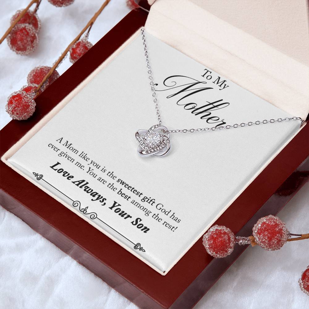 To My Mother, Sweetest Gift - Infinite Love Necklace