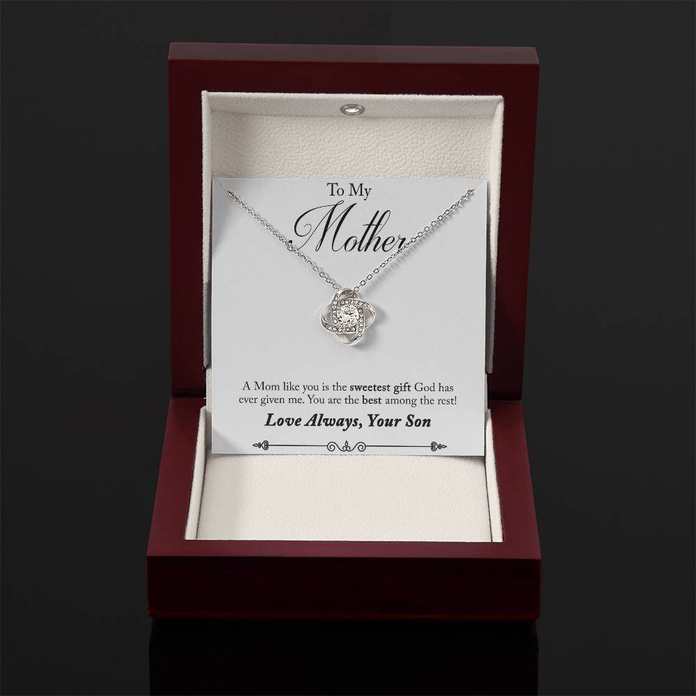 To My Mother, Sweetest Gift - Infinite Love Necklace