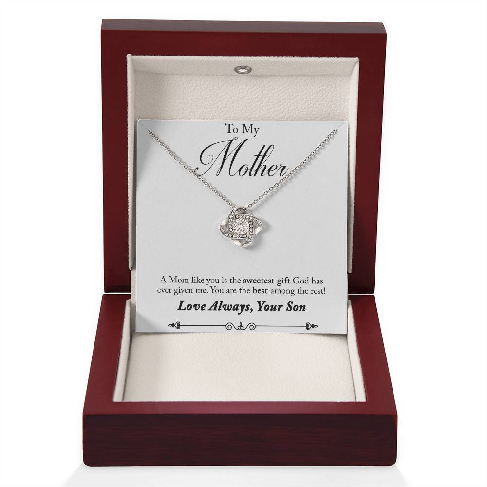 To My Mother, Sweetest Gift - Infinite Love Necklace