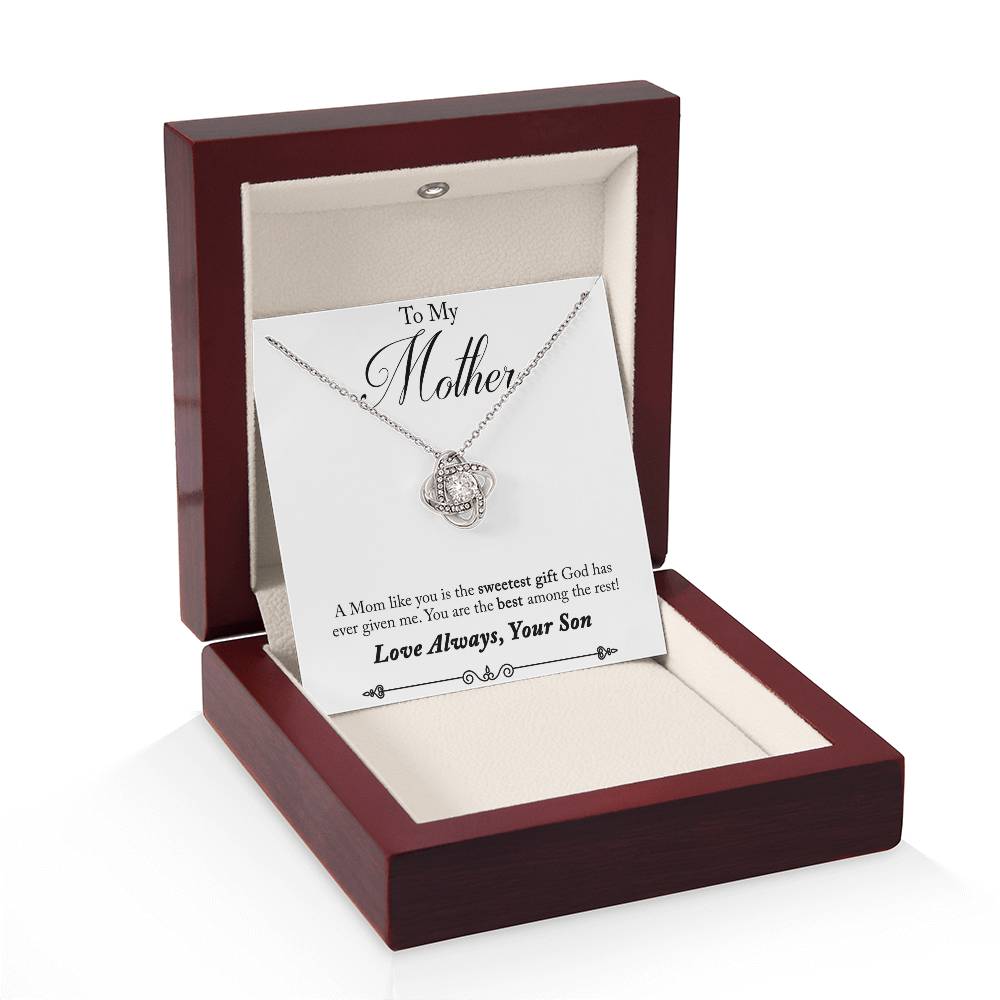 To My Mother, Sweetest Gift - Infinite Love Necklace