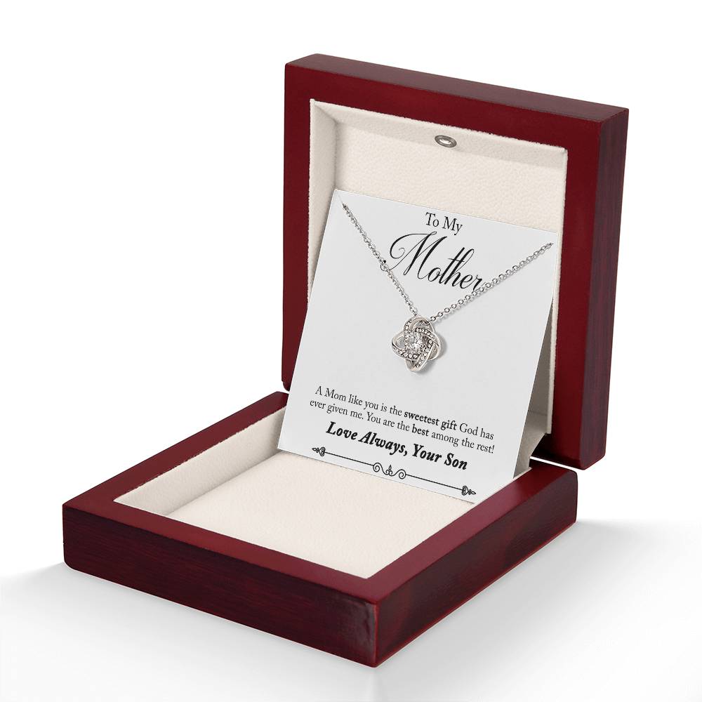 To My Mother, Sweetest Gift - Infinite Love Necklace