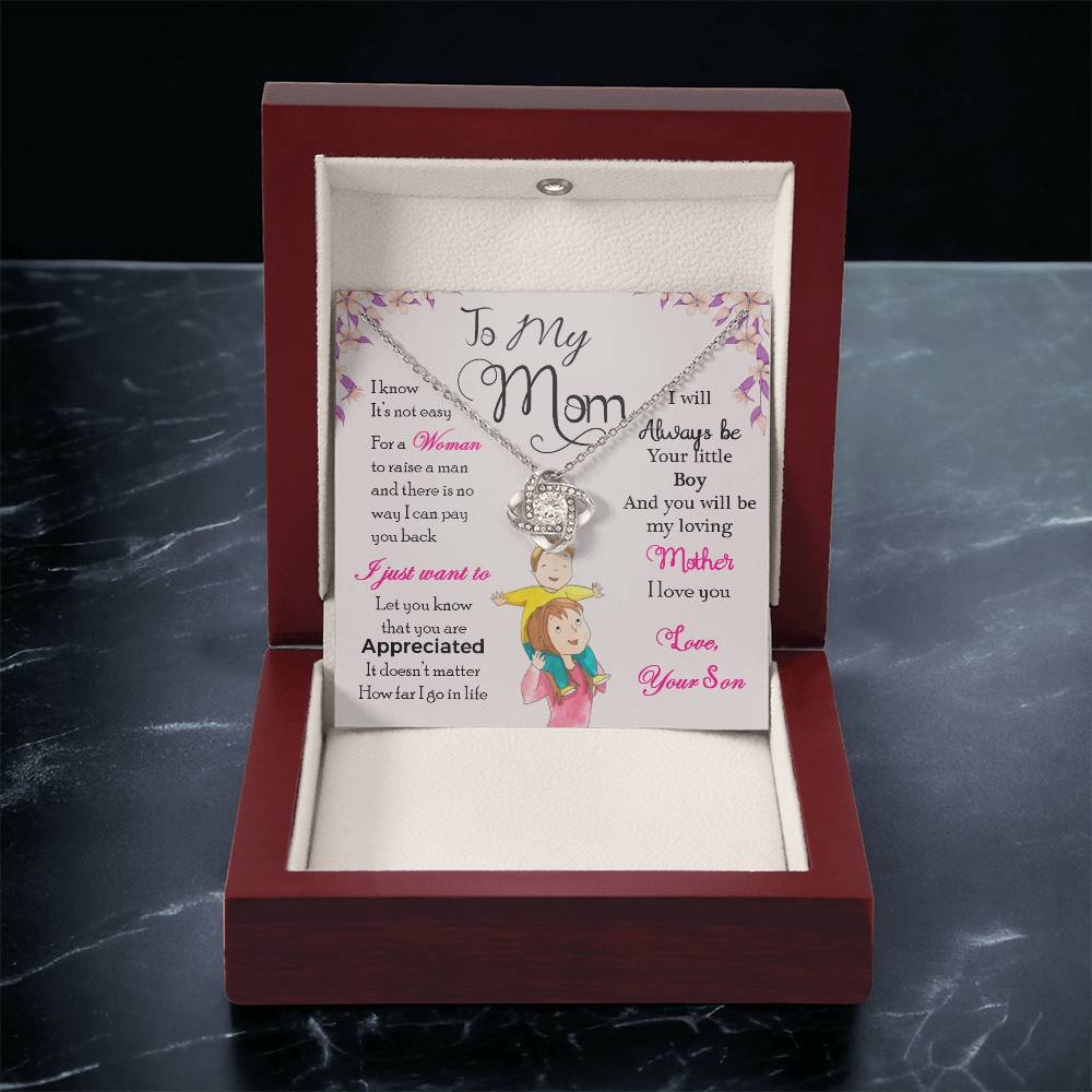 To My Mom, Will Always Be Your Little Boy - Infinite Love Necklace