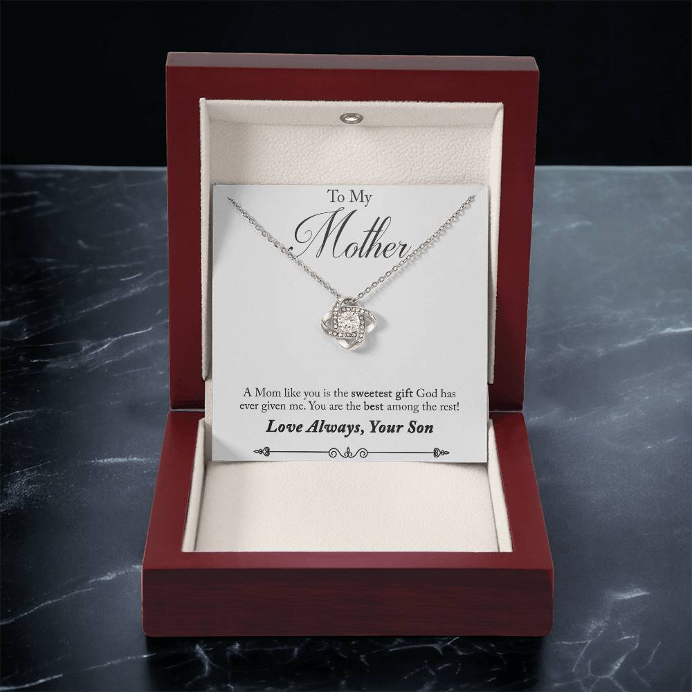 To My Mother, Sweetest Gift - Infinite Love Necklace