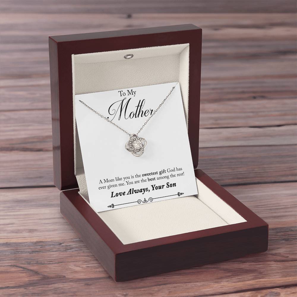 To My Mother, Sweetest Gift - Infinite Love Necklace