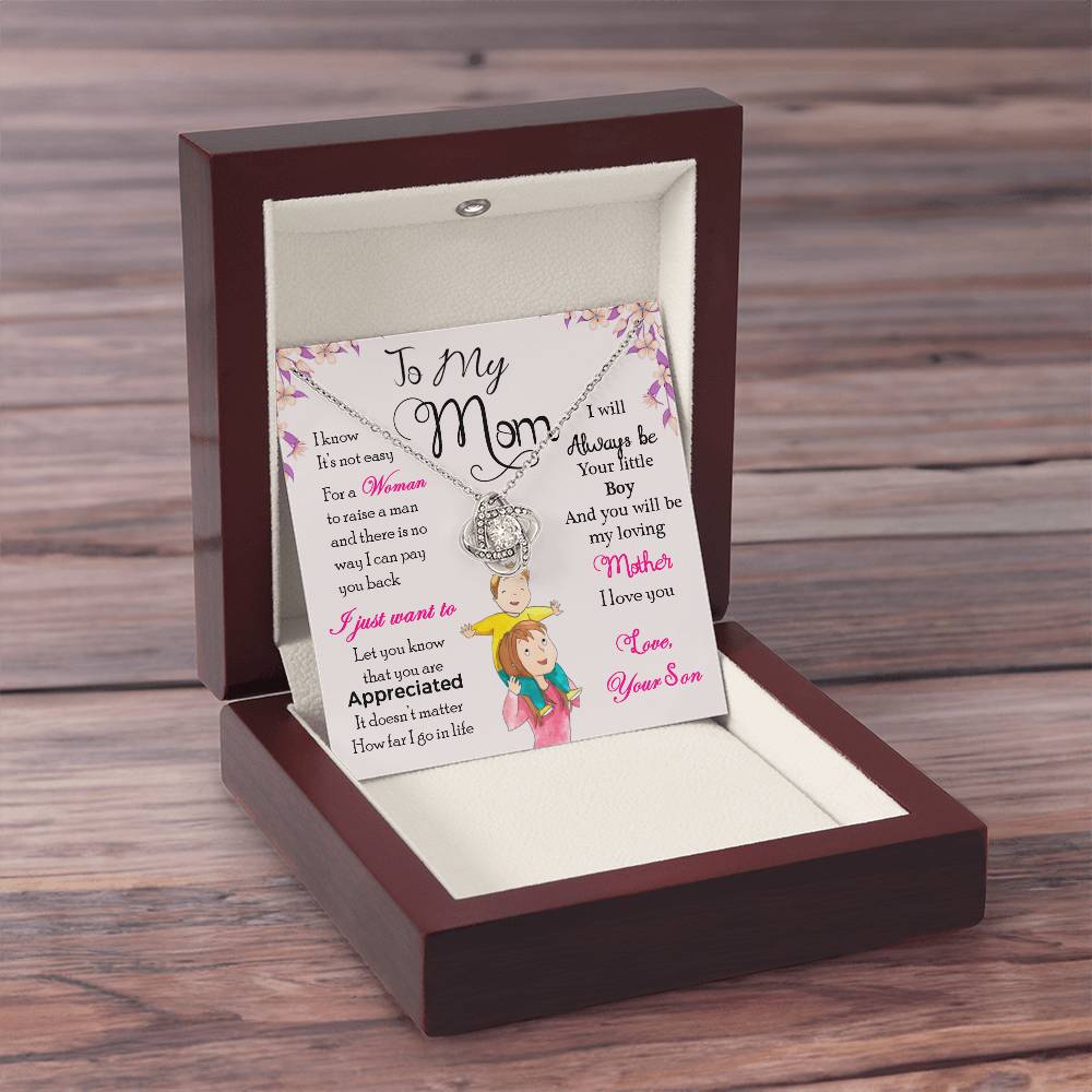 To My Mom, Will Always Be Your Little Boy - Infinite Love Necklace