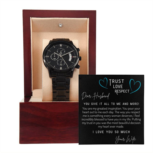 Dear Husband, Trust Love Respect - Harmony Chronograph Men's Watch