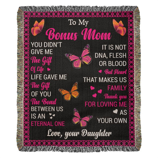 Bonus Mom - Thank You - Harmony Woven Blanket