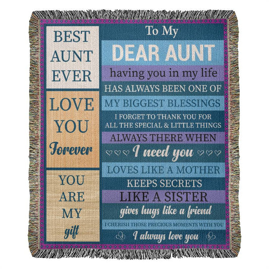 Aunt - My Biggest Blessing - Harmony Woven Blanket