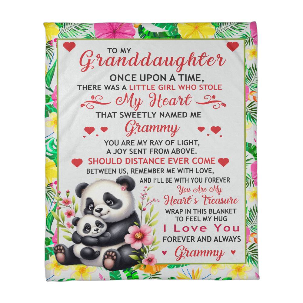 To My Granddaughter, Once Upon A Time, Love Grammy - Harmony Coral Fleece Blanket