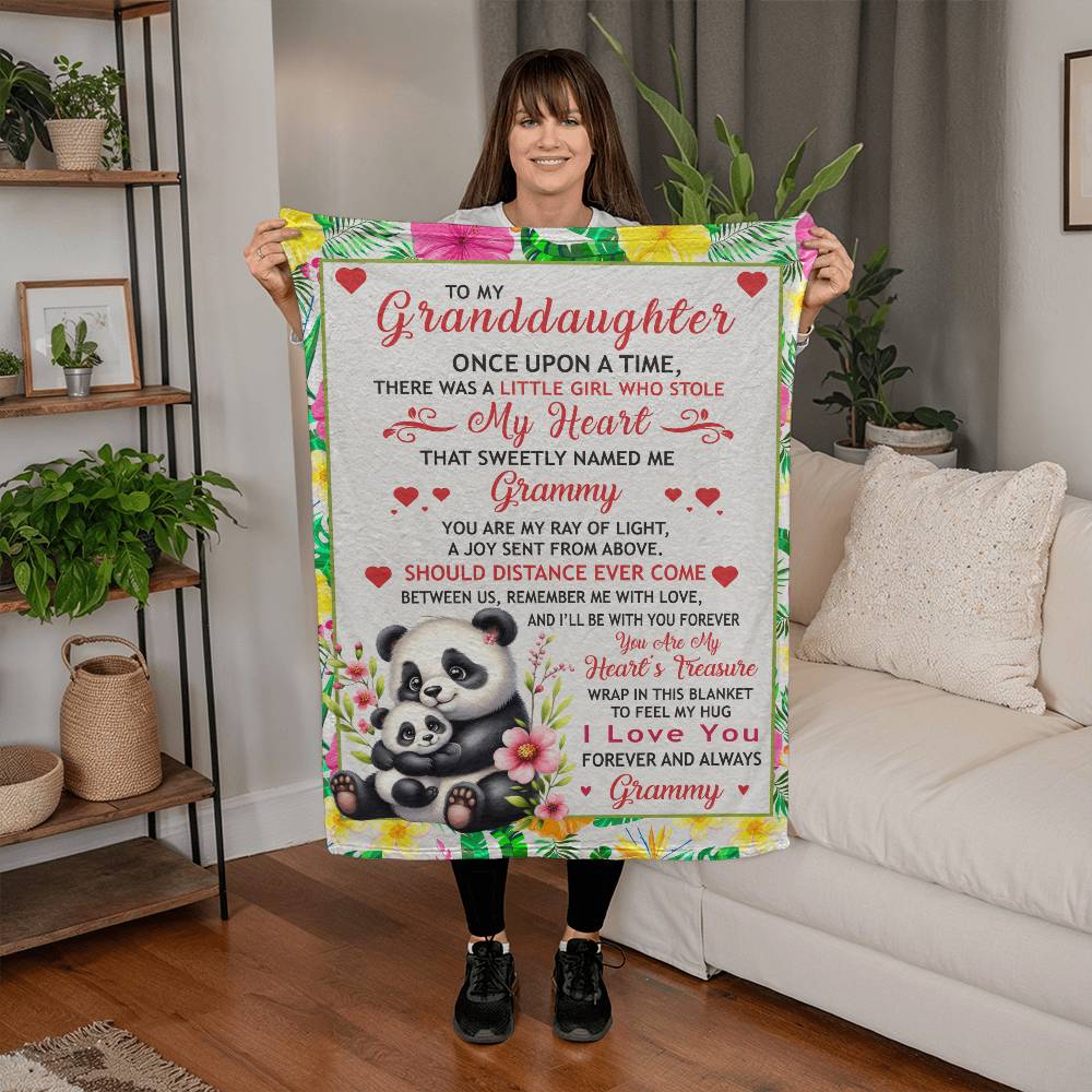 To My Granddaughter, Once Upon A Time, Love Grammy - Harmony Coral Fleece Blanket